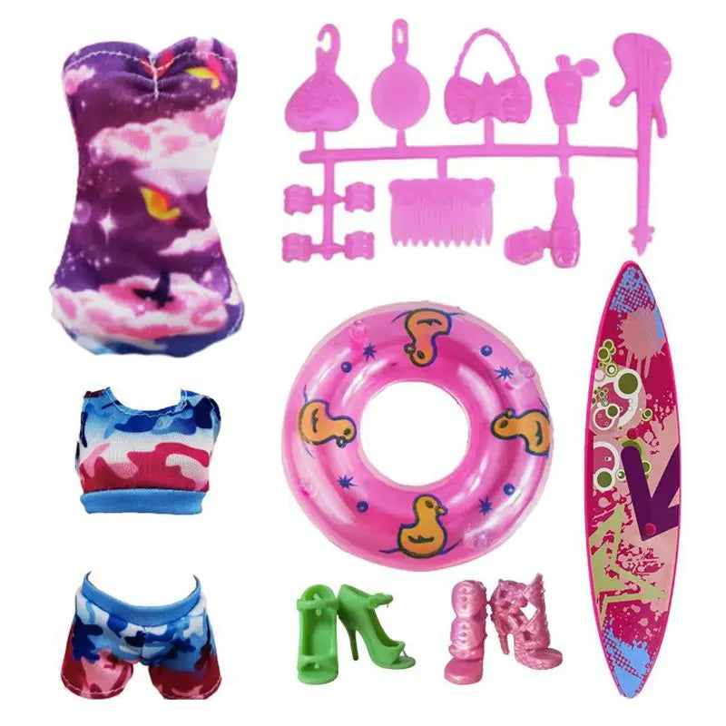 Kids Toys Fashion Outfit Dress Clothes Doctor Nurse Chef Wear Kawaii 21 Items/Lot Doll Accessories 30cm For 11.5'' Dolls Gifts