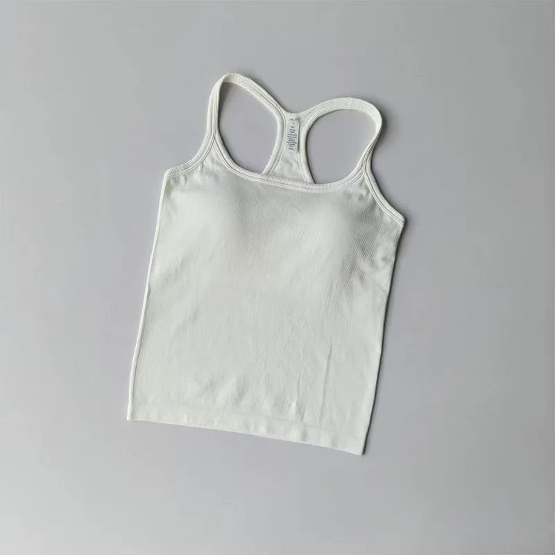 Women's Yoga Wear Sports Bra Shockproof Push-Up Fitness Clothing with Padded Chest Running Outerwear Pilates Tank Top