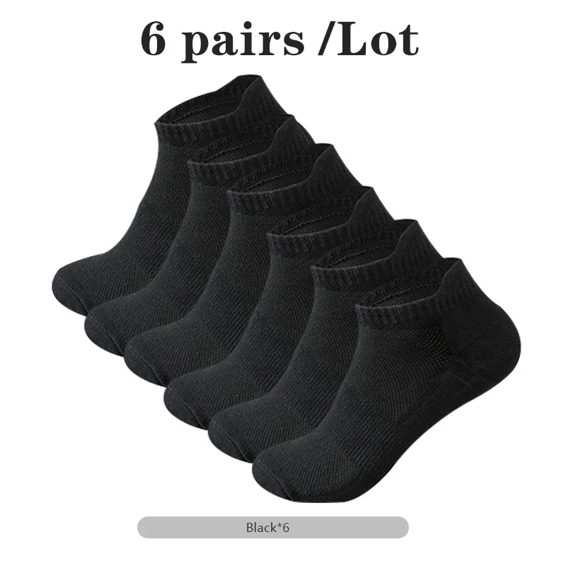 6 Pairs/Lot Men Running Socks Mesh Breathable Thin Sports Socks Men Basketball Socks Sweat Deodorant Hiking Cycling Socks