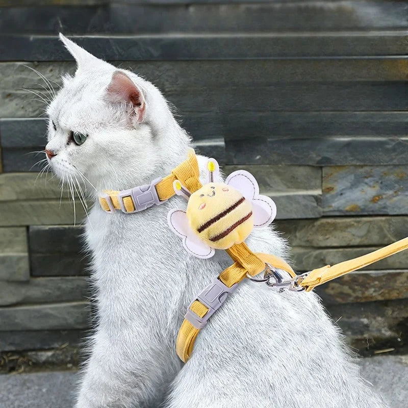 Cat Harness and Leash Sets Adjustable Dog Harness for Small Dogs Breashable Pet Harness Out Walking Dog Kitten Accessories