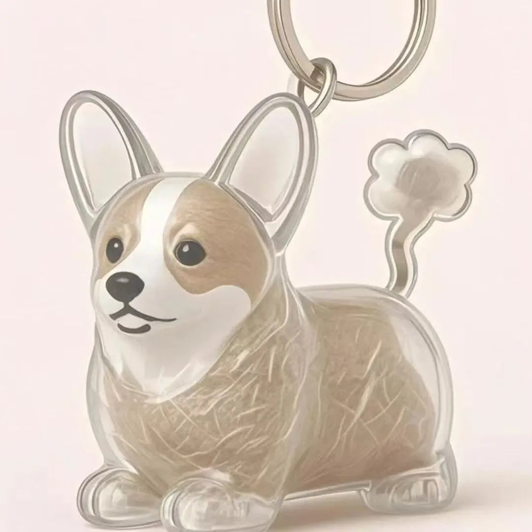 Transparent Pet Hair Storage Memorial Keychains Cat and Dog Hair Organization Capsules Decorative Pendants Cat Accessories