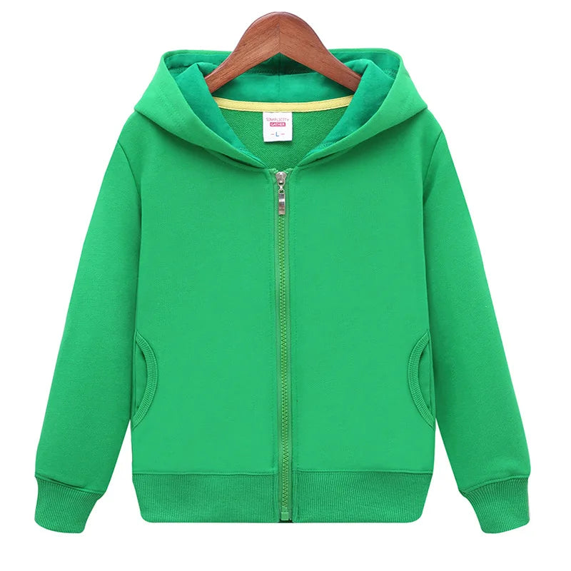 Boys Girls Hoodies Casual Zipper Outerwear Spring Autumn Long Sleeve Teen Hooded Sweatshirt School Kids Tops Clothes Sprotswear