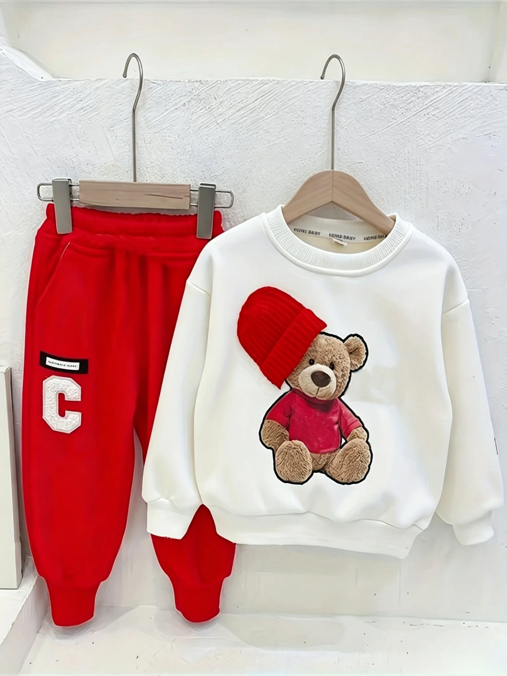 Kids Cartoon Sweatshirt & Pants 2-Piece Outfit Spring & Autumn