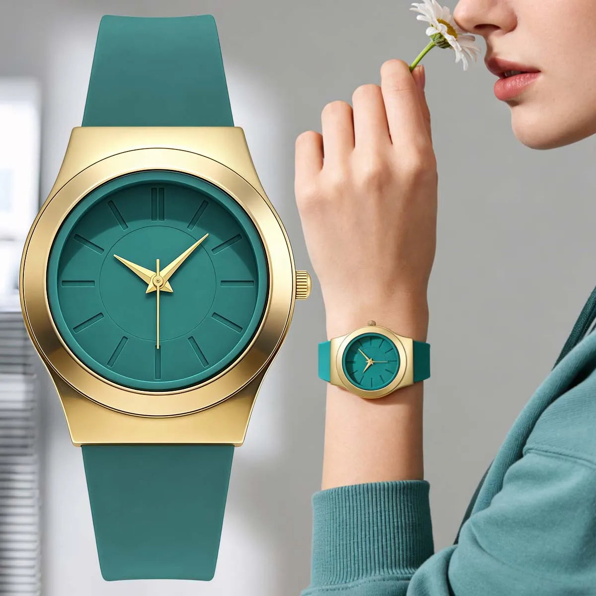 Ladies Sport Casual Sample Women Girls Quartz Watches Silicone Wristwatch