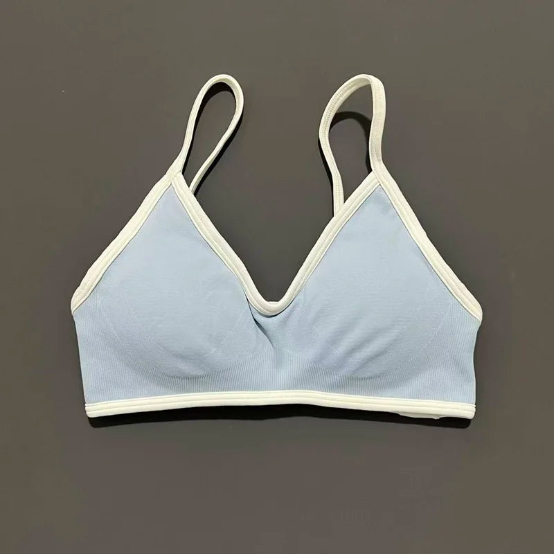 Sports Bra For Women Padded Wireless Yoga Bra Seamless Breathable Shockproof Gym Workout Crop Top Adjustable Straps Bralette