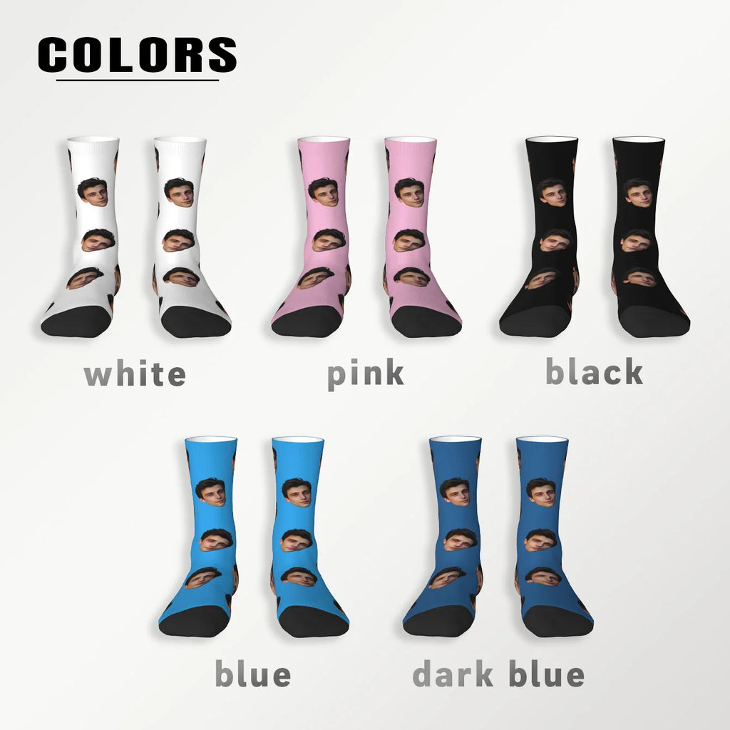 Customized face-shaped socks  Unisex customized socks  Personalized picture socks  Photo socks  Customized socks as gifts