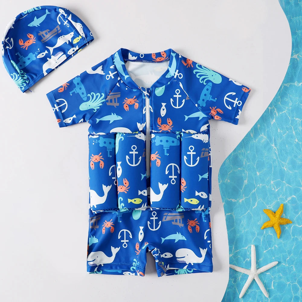 Boys Swimsuit 2026 Buoyancy Swimwear Floating Kids Swimming Set Toddler 1 to 2 3 4 5 6 Years Pink Blue Shark Children Float Suit