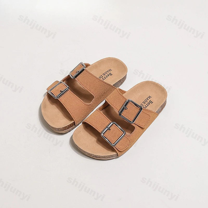 Children Sandals 2026 Girls Boys Summer New Fashion Korean Soft Sole Anti-slippery Versatile Kids Slippers Open-toe Beach Shoes