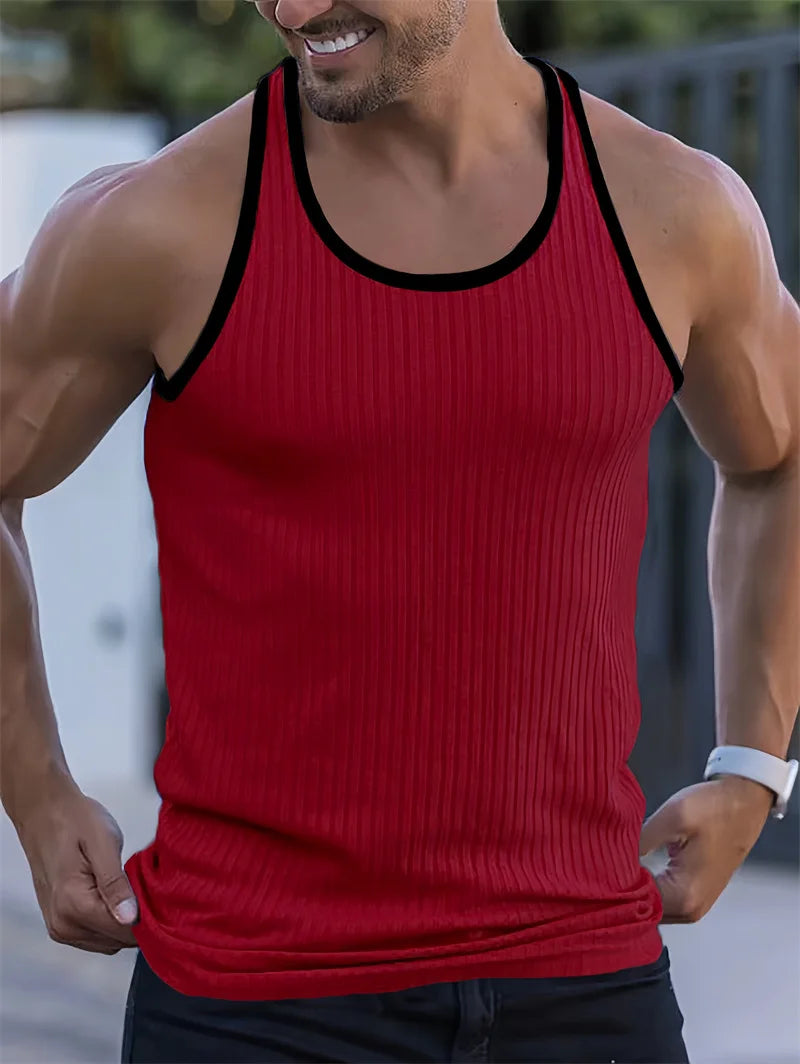 Summer Fitness Tank Top Men Fitness Sleeveless T-Shirt Male Pullover Breathable Sports Undershirt Casual Vest Elastic Loose Tops