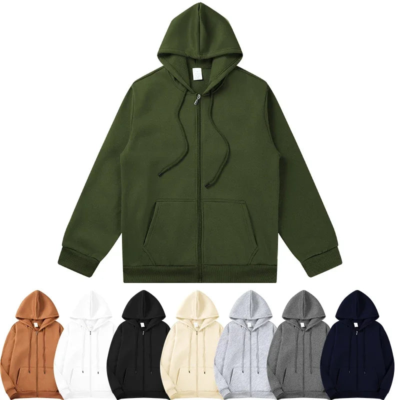 Autumn Men's Fashion Long Sleeve Hoodie Sweatshirt Jacket with Zipper - Ideal for Cool Days & Male Fashion