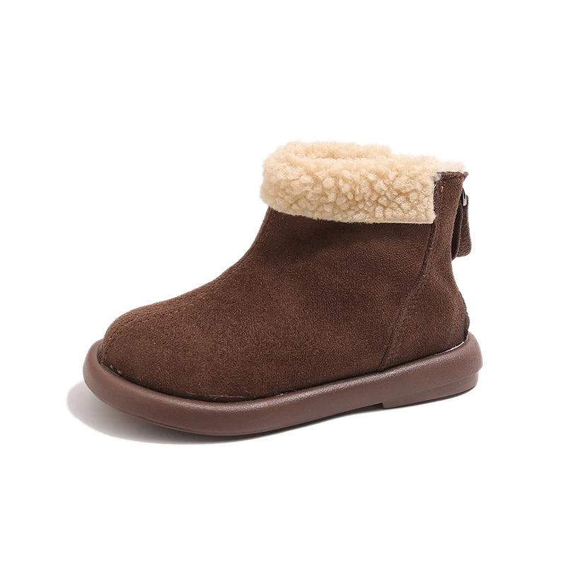 Kids Boots for Boys Girls Fashion Autumn Winter Children Thermal Cotton Back Zipper 2025 Warm Brand New Girls Ankle Boots 26-37