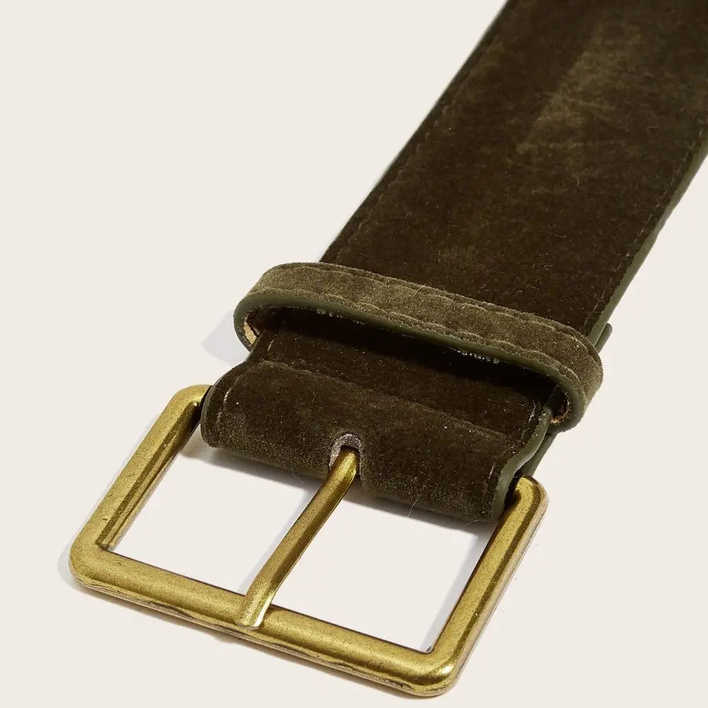 Women Fashion Luxury Design Suede Leather Wide Belt Trendy Casual Business Waist Strap Versatile Trouser Dress Belts Gifts