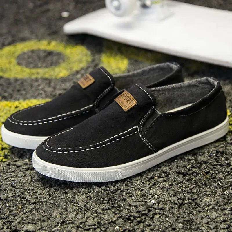Men's Breathable Canvas Loafers – Lightweight Denim Slip-On Sneakers, Casual Walking Flats for Spring/Summer
