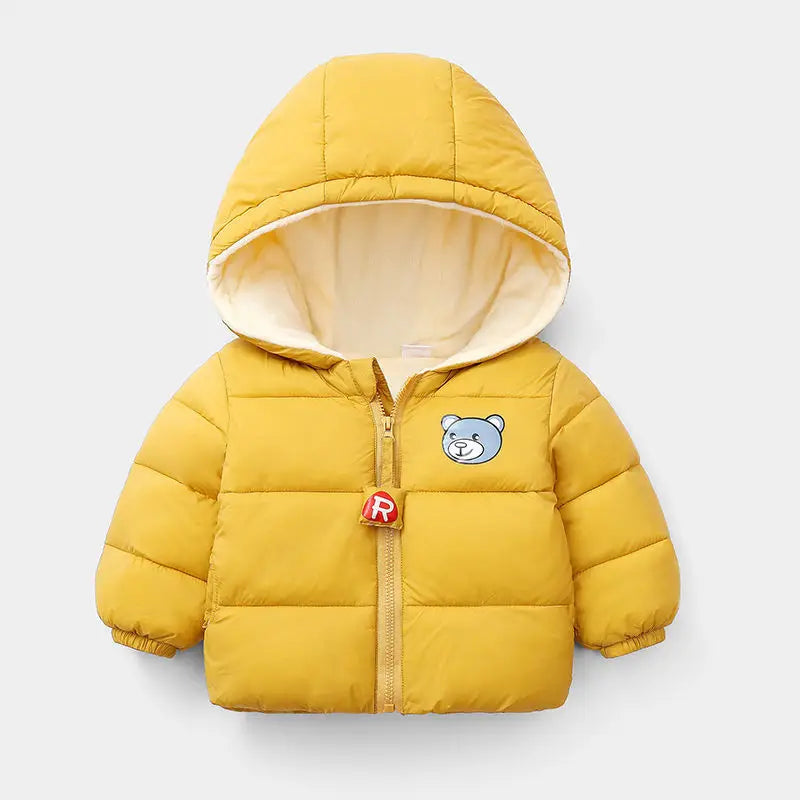 Baby Children Coats Winter Thick Jackets For Boys Warm Plush Thicken Outerwear For Girls Fur Hooded Jacket Kids Clothes Snowsuit