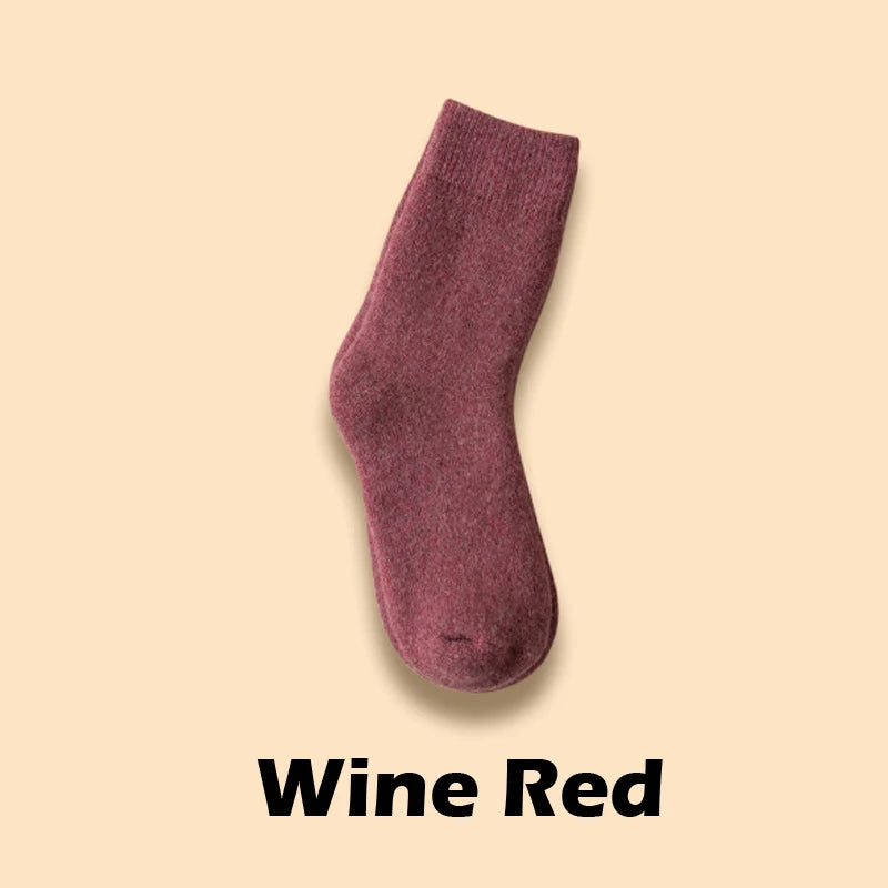 2025 New Winter Warm Women Socks Wool Male Men Socks Super Thicker Solid Socks Merino Wool Socks Against Cold Snow Terry Socks