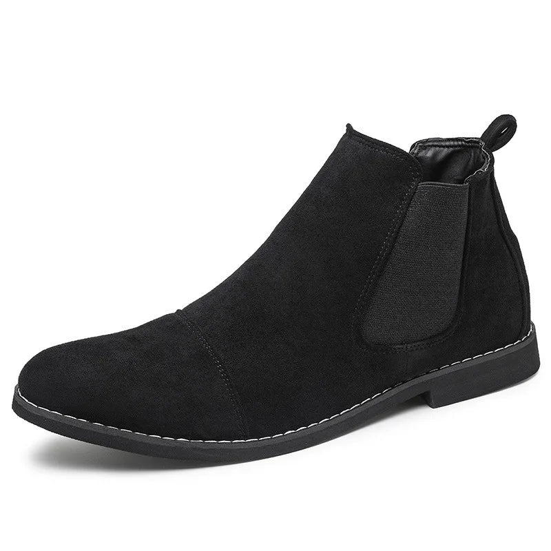 Fashion Yellow Chelsea Boots Men Pointed Comfortable Dress Boots Men Slip On Cheap Men's Suede Shoes Zapatos Hombre Casual