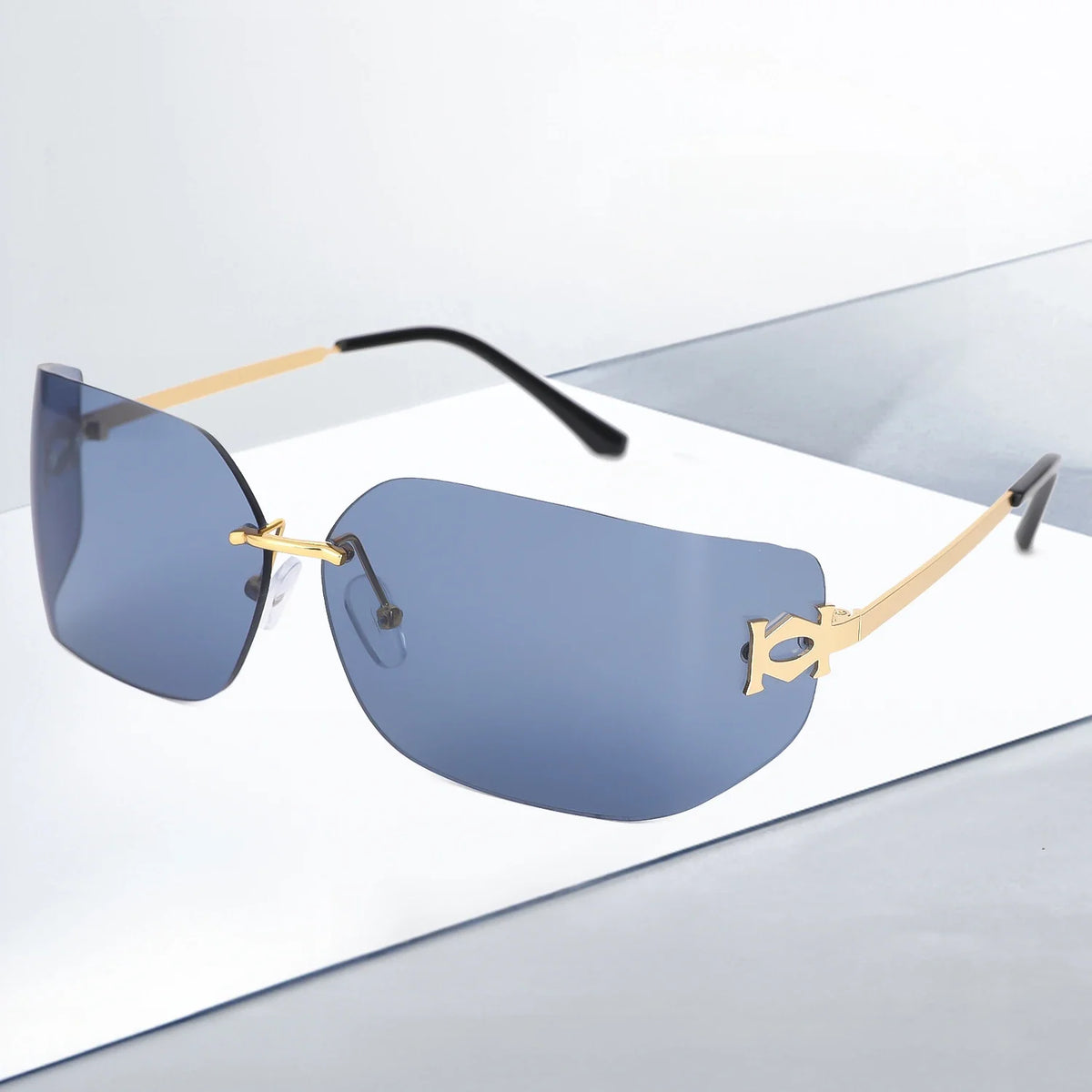 Women Sunglasses Fashion Rimless Rectangle Sunglasses for Women Luxury Design Trendy Frameless Sun Glasses Female UV400
