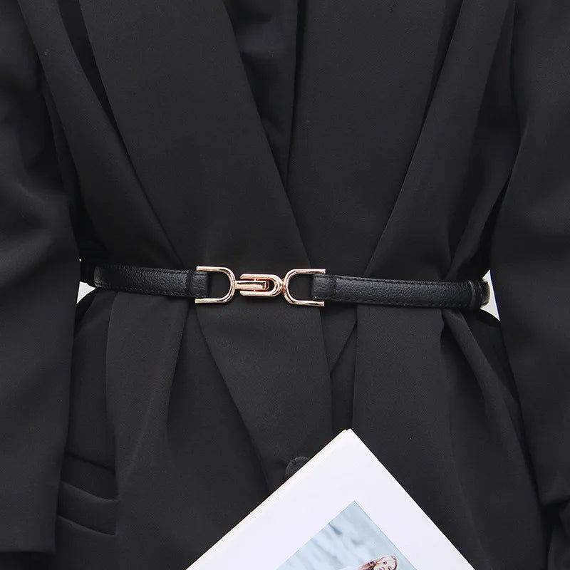 Women's Buckle Adjustable Simple and Fashionable Versatile Belts Dress Accessories Korean Style Adjustable Waist Cinching Belts