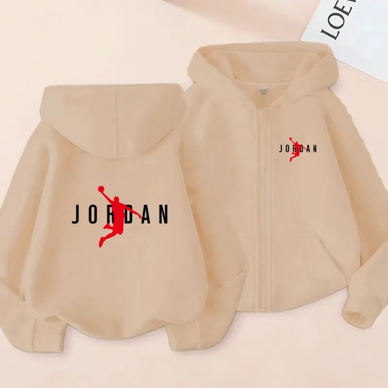 kids Autumn Winter Sweatshirt Basketball Charming Clothing Zipper Style Hoodie Girl Boy 3-12 Years Fashion Blue Black White Coat