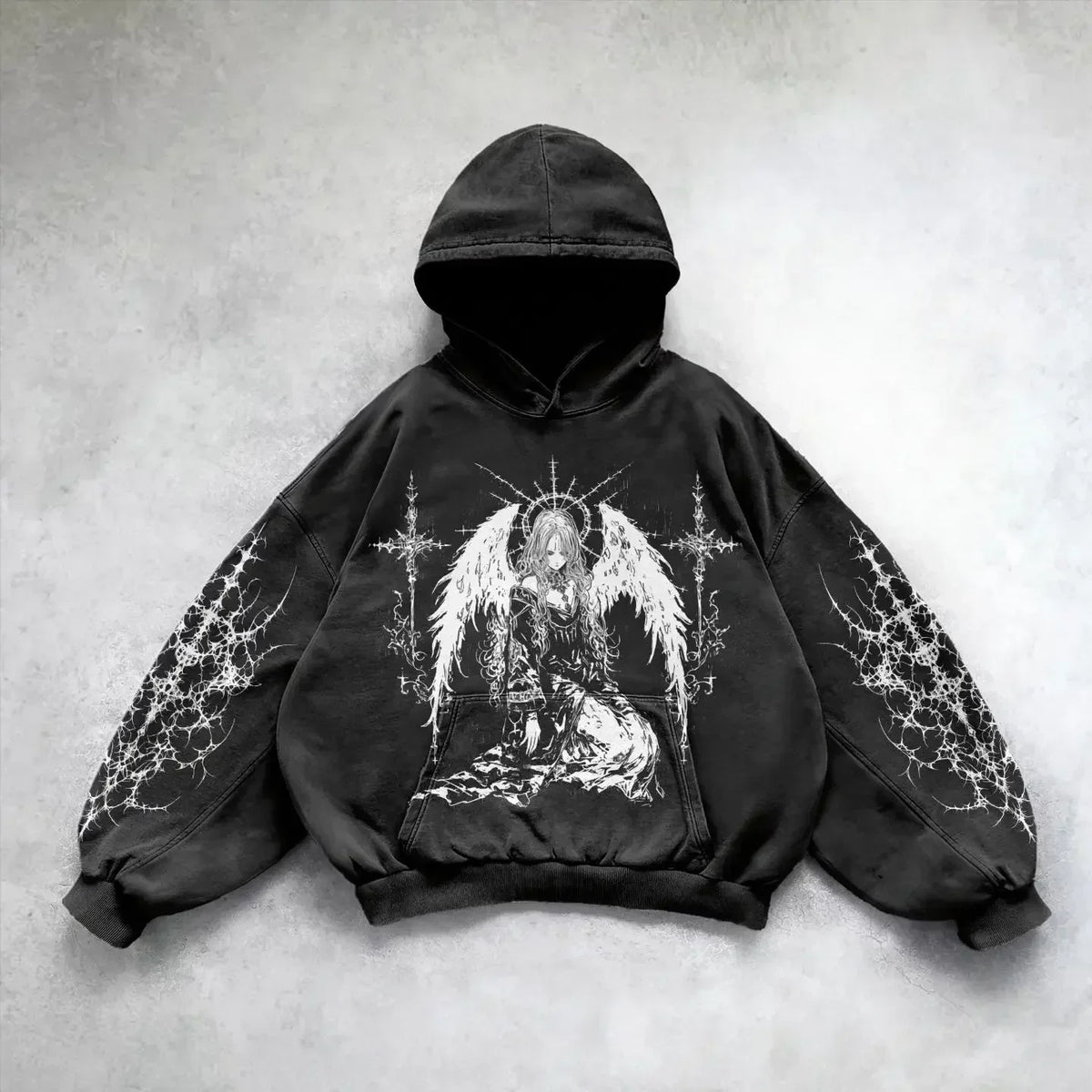 Red inferno dragon punk hoodies women oversized new tops vintage goth sweatshirt goth streetwear women gothic y2k clothes