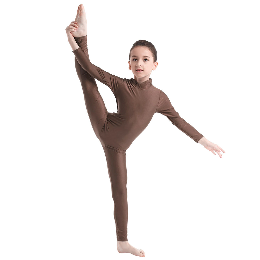 Kids Ballet Skate Dance Wear Girls Gymnastics Bodysuit Long Sleeve Bodysuit Children Jumpsuit Wear Training Performance Wear