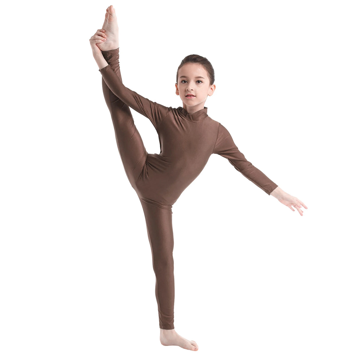 Kids Ballet Skate Dance Wear Girls Gymnastics Bodysuit Long Sleeve Bodysuit Children Jumpsuit Wear Training Performance Wear