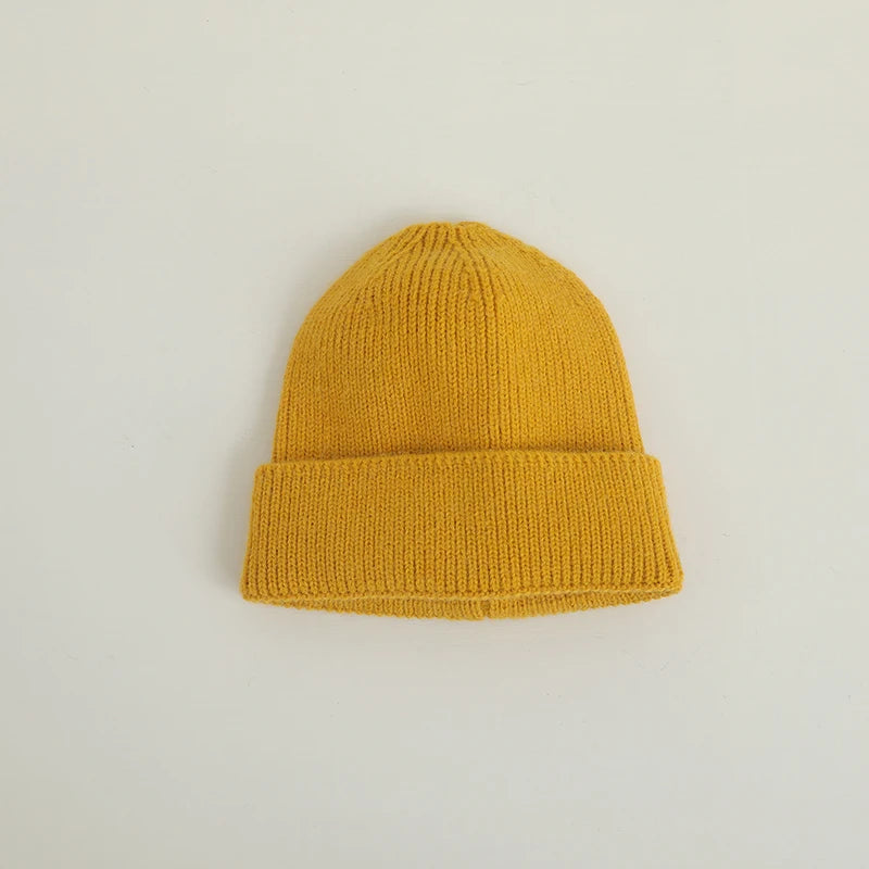 Candy Color Kids Hat For Girls Boys Autumn Winter Baby Beanie Kids Cap Elastic Warm Knitted Children Hats Solid Color Baby Hat