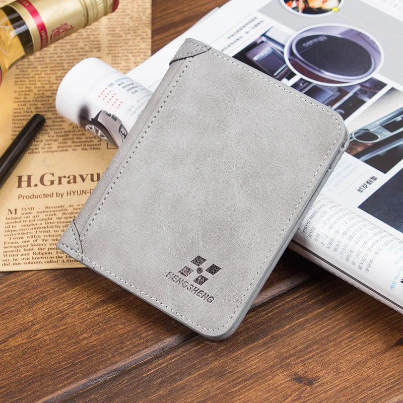 Men's Wallets European and American Retro Wallets Thin Fashion Casual Nubuck Leather Horizontal and Vertical Men's Wallets