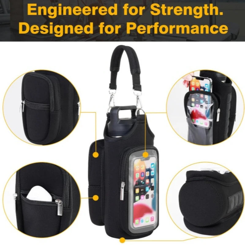 Magnetic Gym Bags for Men Women with Strap,Bag Water Bottle Holder for Travel, Work,Sports,Water Bottle Sling Bag with Pocket