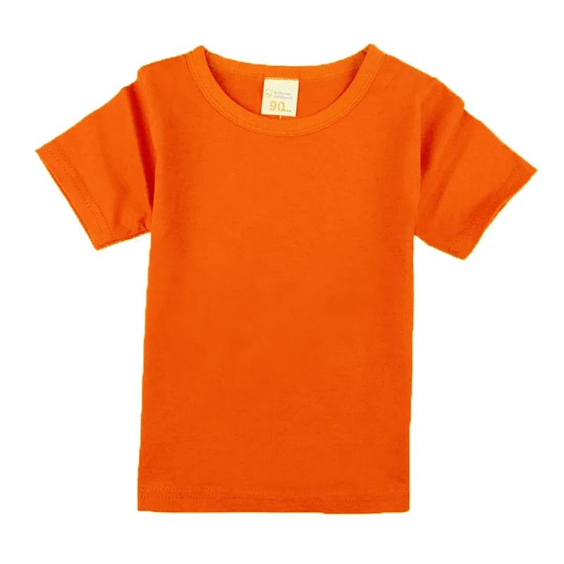 2-16 Years Boys Tshirts Cotton Short Sleeve Girls Clothes Summer Solid T-shirt Teenage Children Tees Kids Korean Top Baby  Cloth
