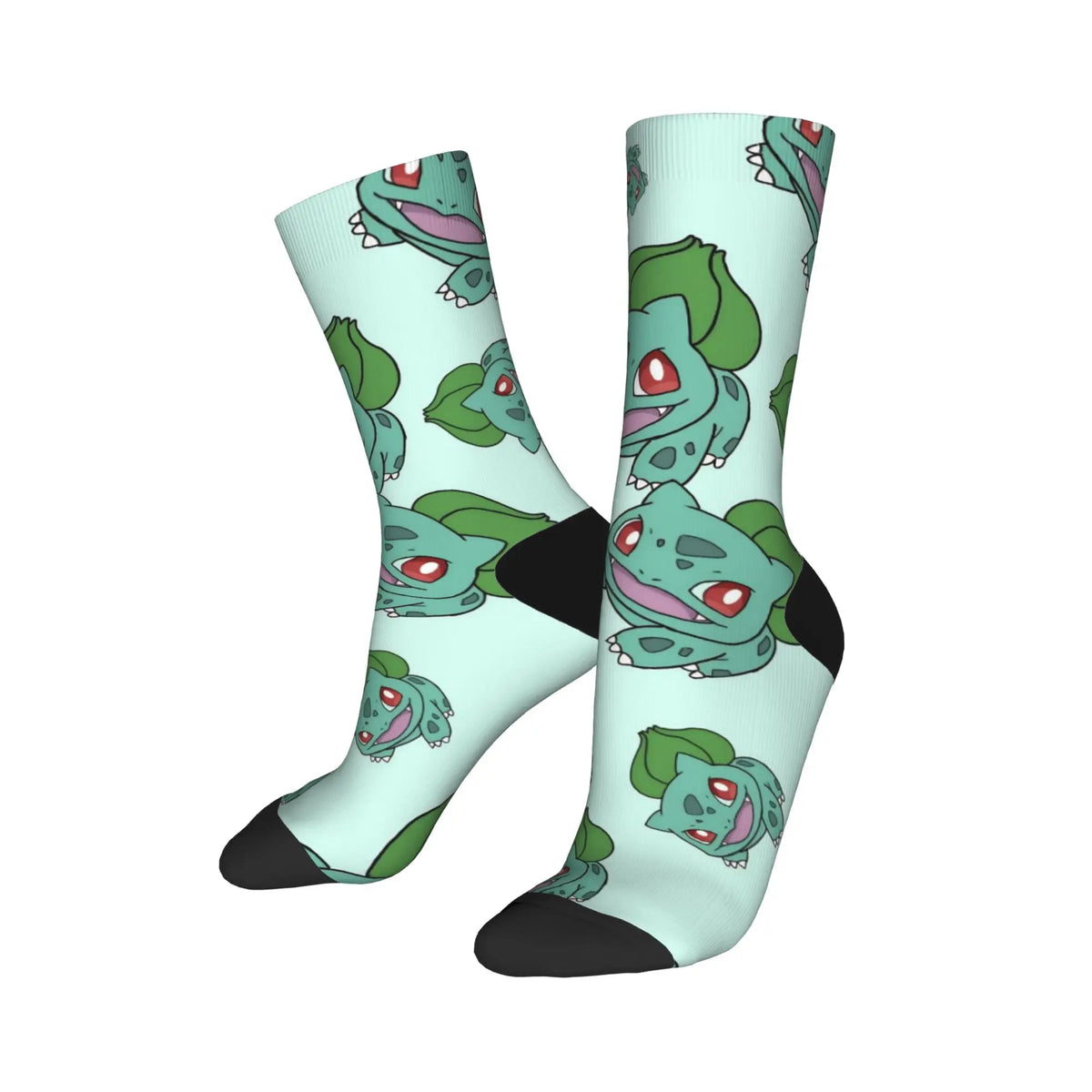 Happy Funny Male Men Socks Harajuku P-Pokemons Bulbasaur Sock Skateboard Women's Stockings Spring Summer Autumn Winter