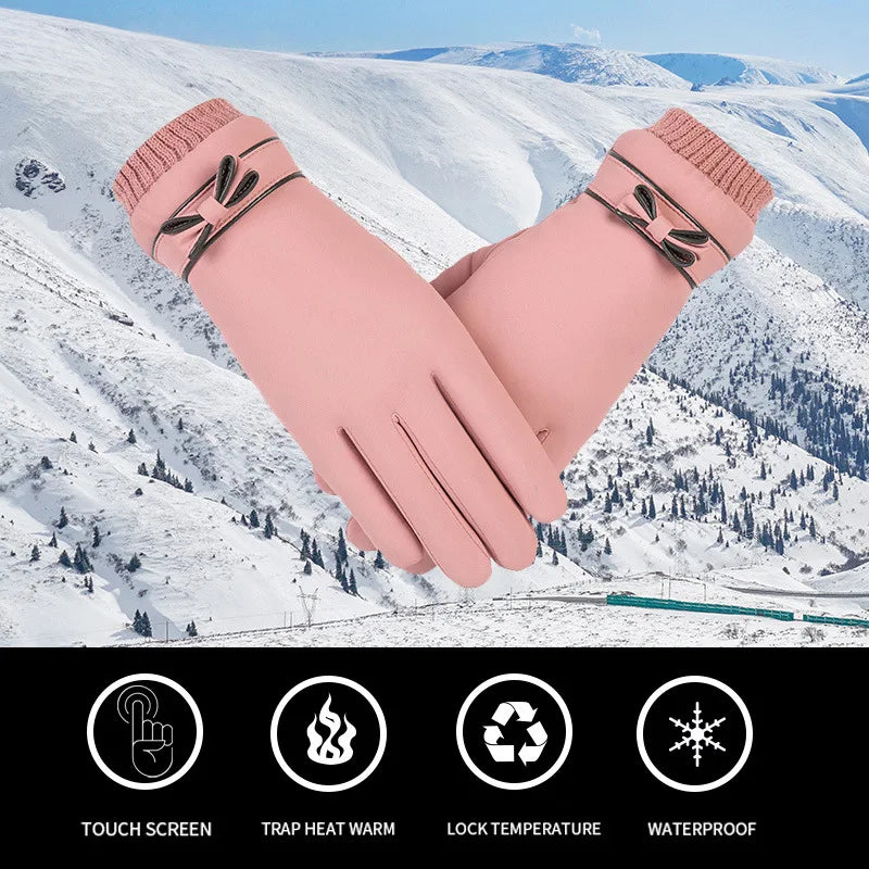 Winter Women Gloves Waterproof Thermal Touch Screen Thermal Windproof Warm Gloves Cold Weather Riding Sports Hiking Ski Gloves