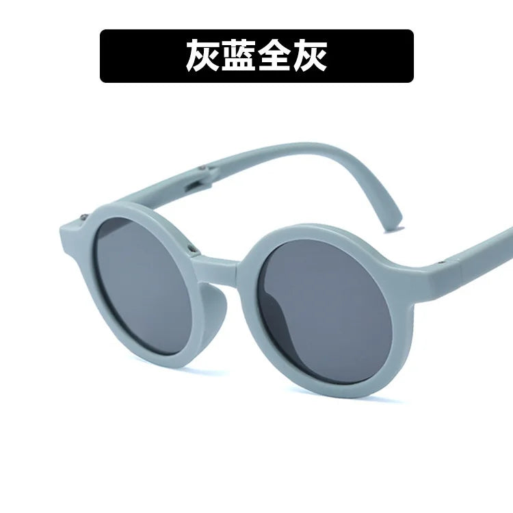 Foldable Kids Sunglasses Girls Boy Children Sun Glasses Round Street Beat Eyeglasses Cute Baby Eyewears UV400 Oculos De Sol