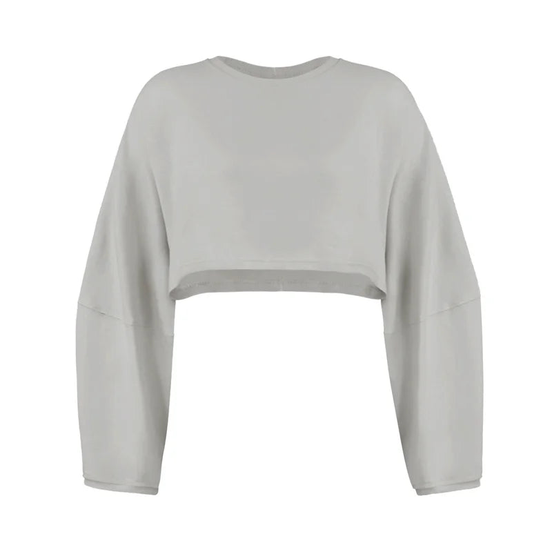Women Sports Crop Top T-Shirts Gym Clothing Yoga Loose Tops Long Sleeve Sportswear Workout Clothing Fitness Smock Spring Autumn