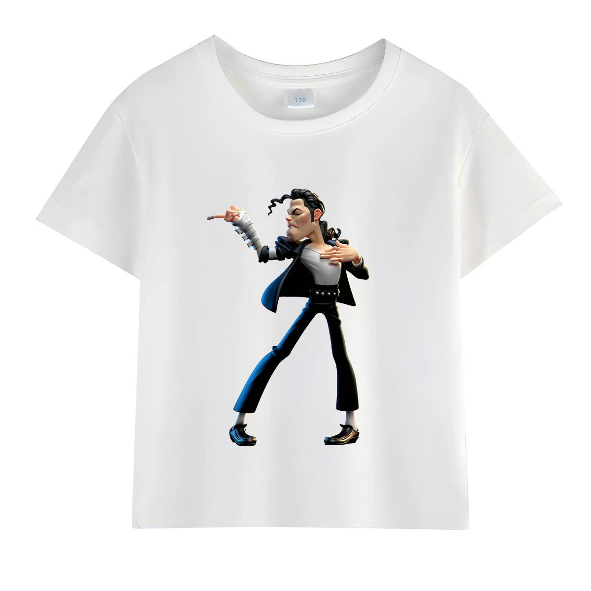 Kids Michael Jackson Rock N Roll T-Shirt Children's Fashion Crew Neck Top Summer Casual Clothes for Baby Boys And Girls