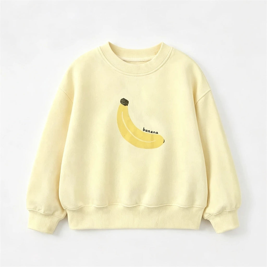 Kids New Printing Hoodie Outer Wear Loose Casual Round Neck Sweatshirst 2 3 4 5 6Years Old Child Versatile Long Sleeve Pullovers