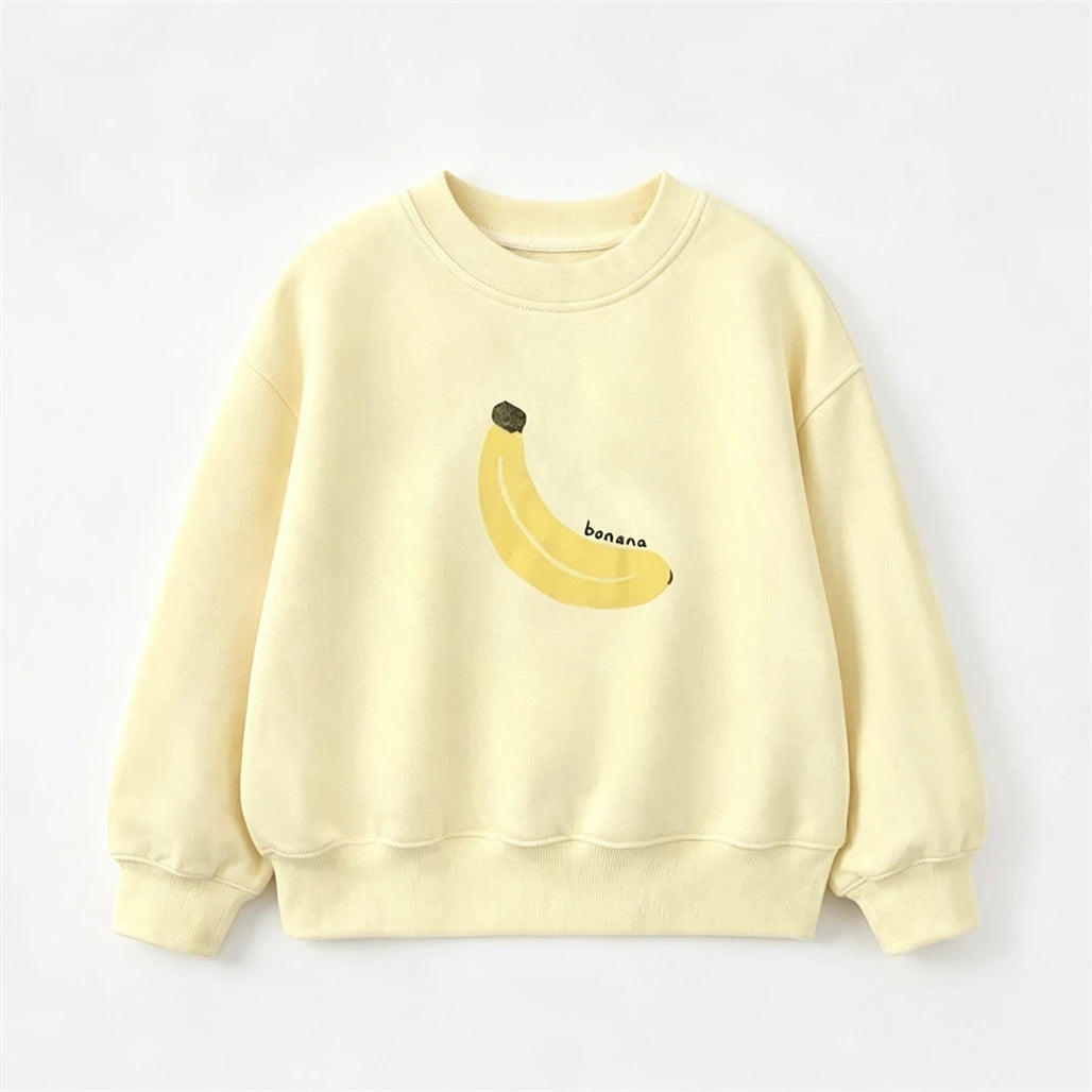 Kids New Printing Hoodie Outer Wear Loose Casual Round Neck Sweatshirst 2 3 4 5 6Years Old Child Versatile Long Sleeve Pullovers