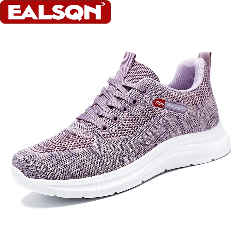 Women's Sports Casual Shoes Mesh Lightweight Soft Sole Jogging Breathable Fashion Flat Walking Shoes