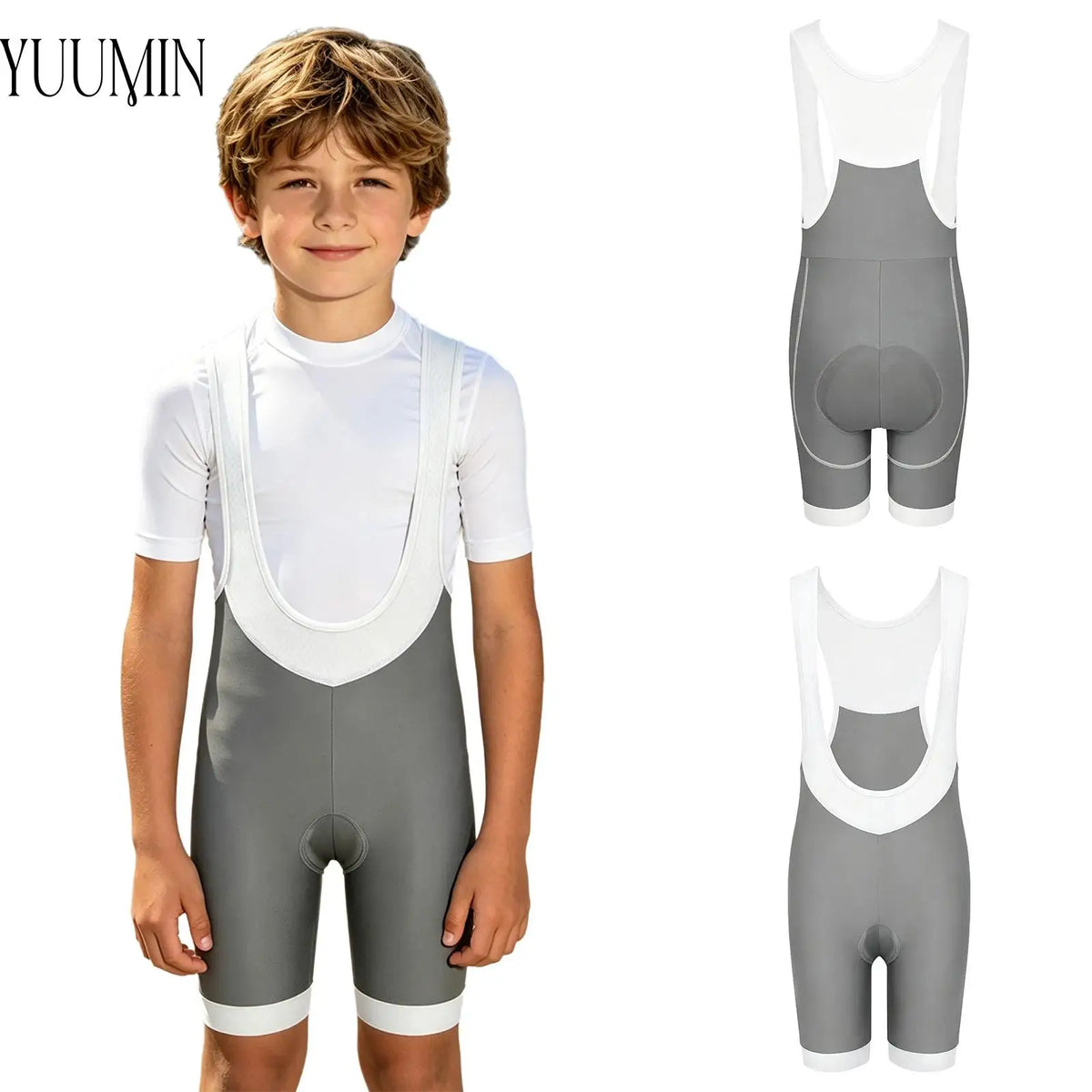 Kids Boys Girls Cycling Shorts Padded Cycling Jumpsuit Bodysuit Thigh Length Leotard for Sports Training Outdoor Wear Bike Ride