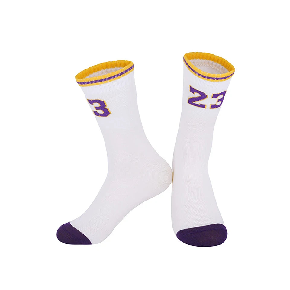 Loogdeel Kids Basketball Socks Breathable Thin Pure Color Sport Socks Thickened Anti-Collision Sports Socks Digital Design