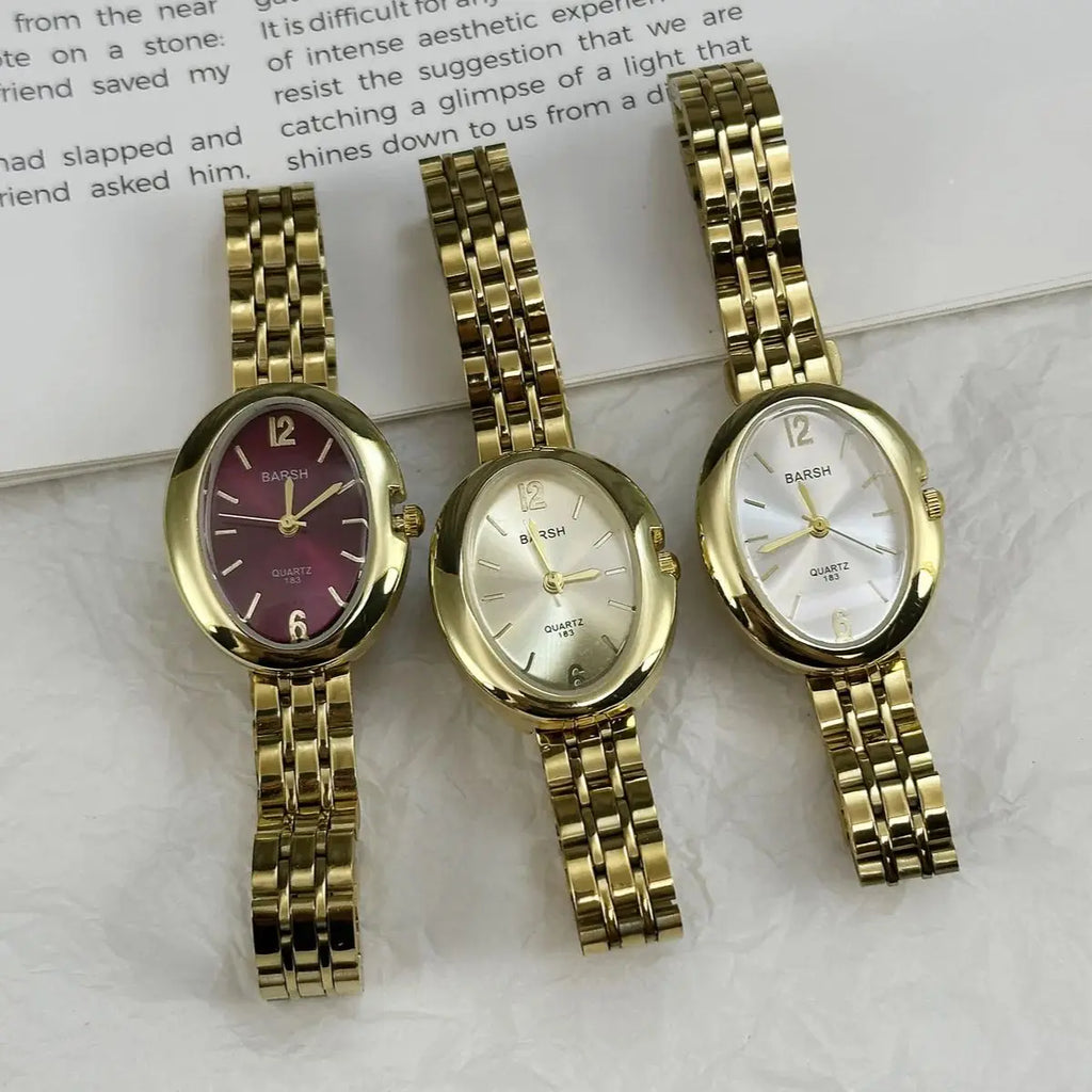 Ladies' Watches High-end Light Luxury Wristwatch Pigeon Egg Oval Dials Quartz Watch Women's