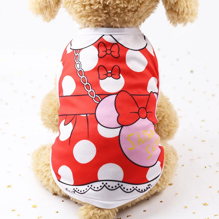 Pet Dog Clothes Cartoon Clothing Puppy Dogs Soft Vests Summer Shirt Casual T-Shirt for Small Pet Supplies