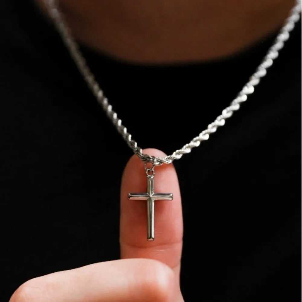 Men's Cross Pendant Necklace Fashion Metal Pendant Accessory Party Jewelry