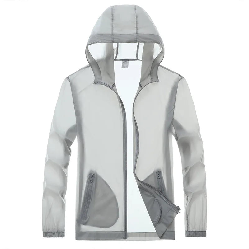 UPF 50+ UV Sun Protection Clothing Men Hoodie Windbreaker Breathable Ultrathin Sunscreen Jacket Outdoor Fishing Running Jacket