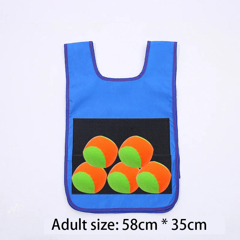 Kids Outdoor Sport Game Props Vest Sticky Jersey Vest Game Vest Waistcoat With Sticky Ball Toys For Children Sports Fun Toy