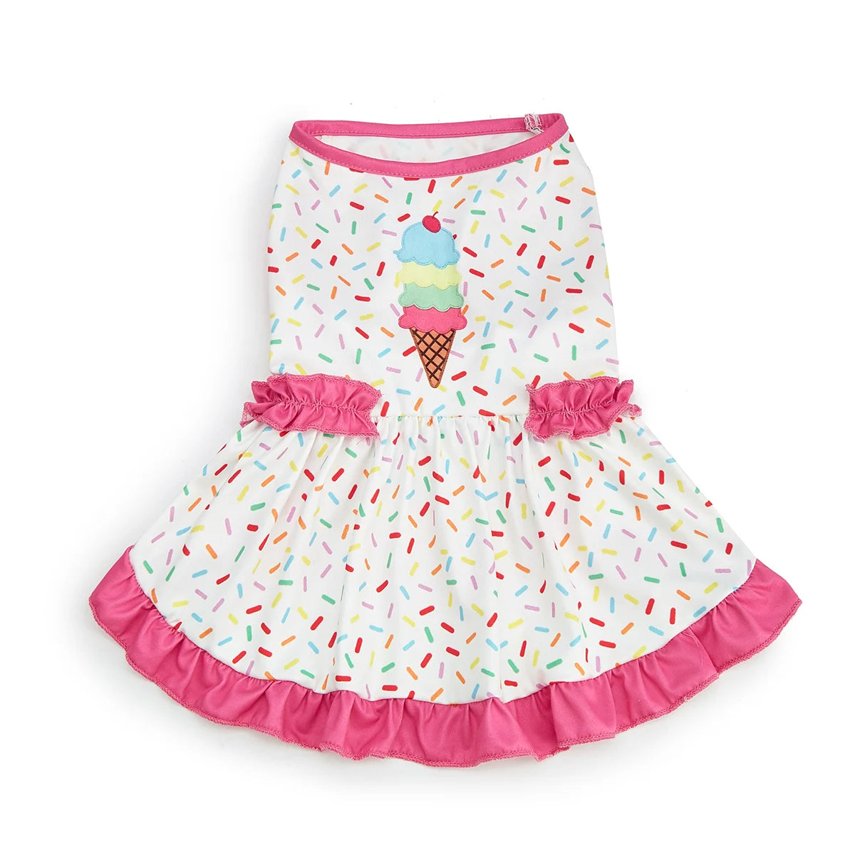 Pet Dog Dress, Colorful Ice Cream & Sprinkles Printed Dog Cat  Puppy Dress, Spring-Summer Thin Pet Clothing, Suitable For Dogs