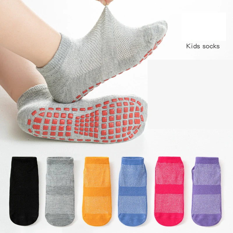 Fashion Solid Children Floor Socks Boys Kids Girls Baby Non Slip Silicone Toddler Socks Breathable Versatile Parent-child Socken