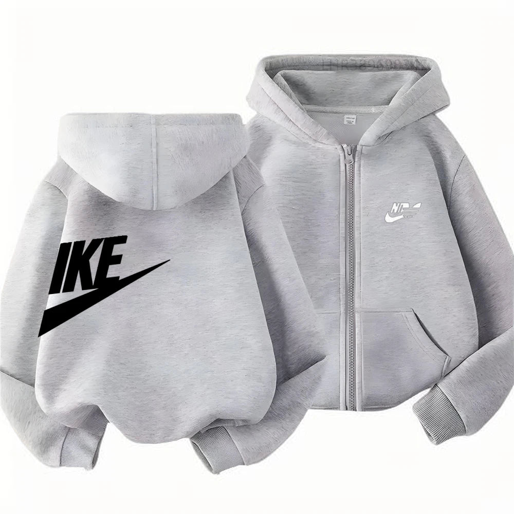 Children Coat Zipper Style Hoodies Girls Boys Age 3-12 Kids Fashion Black Pink  Long Sleeves Autumn Clothing Fun Brand Print
