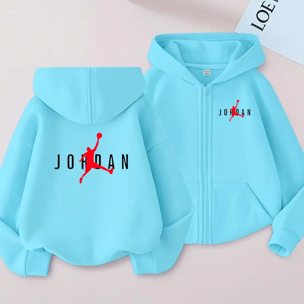 Children's Sportswear, Loose Sports Jackets, Boys and Girls Aged 3 to 12, Zipper Sportswear and Hoodies for Teenagers
