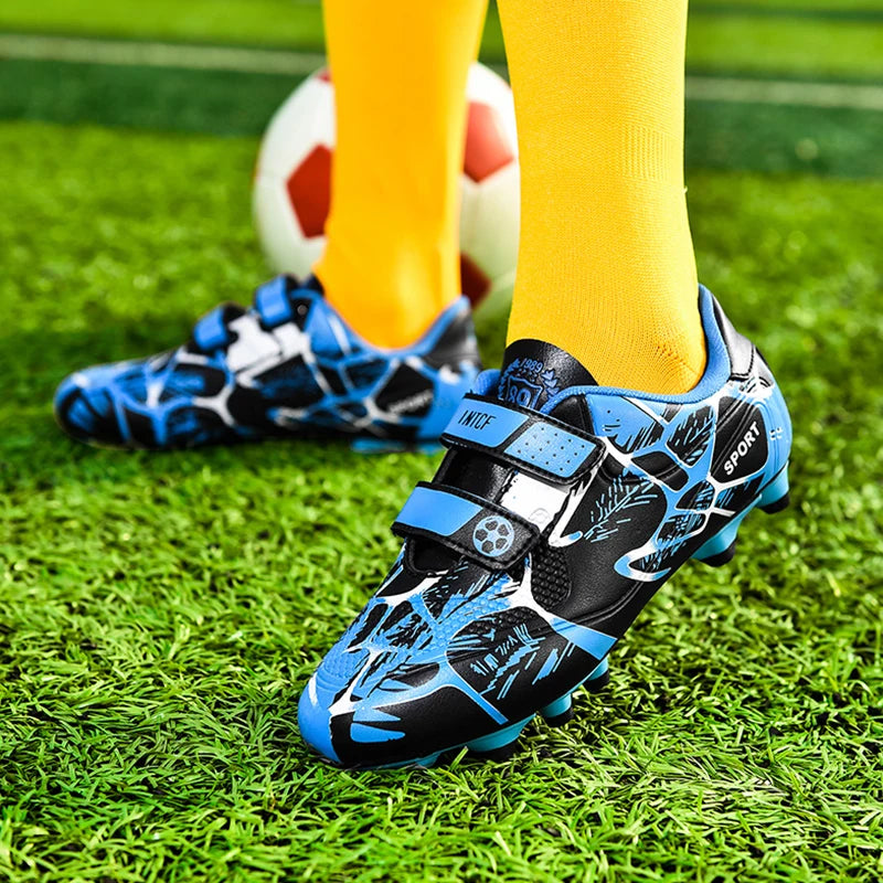 Kids Soccer Shoes FG/TF Football Boots Boys Outdoor Cleats Grass Futsal Cleats Training Sport Footwear Size 33-38